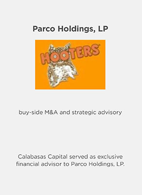 Parco Holdings is a multi-unit franchisee of Hooters casual dining restaurants.